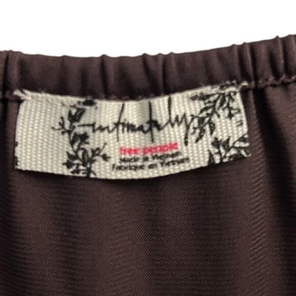 INTIMATELY FREE PEOPLE NWT City Cool Midi Slip Satin Chemise Dress Chocolate M - Picture 6 of 12